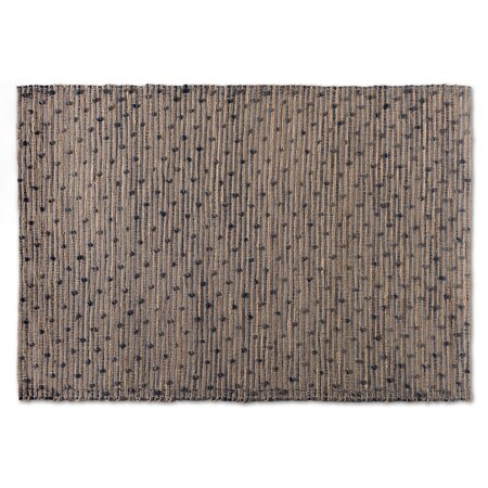 Baxton Studio Berries Modern and Contemporary Natural Brown and Blue Handwoven Jute Blend Area Rug 187-11834-Zoro